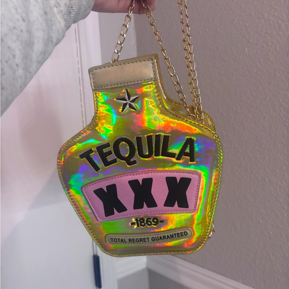 Tequila statement purse with chain crossbody strap